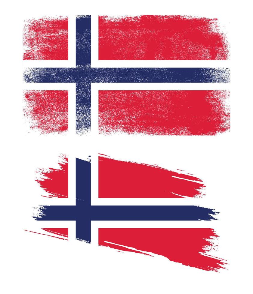 Norway flag with grunge texture vector