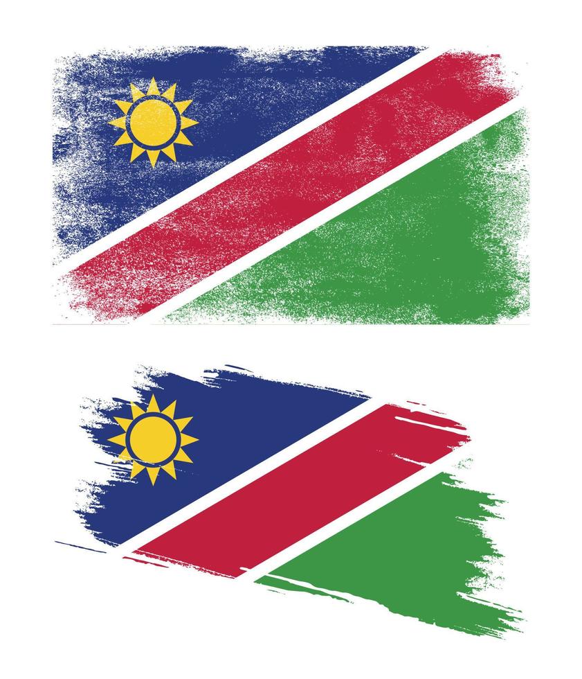 Namibia flag with grunge texture vector