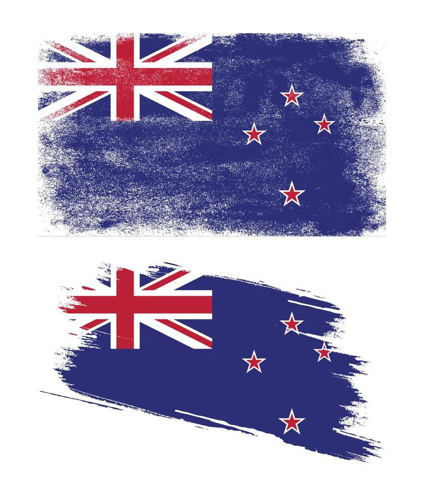 New Zealand flag with grunge texture vector