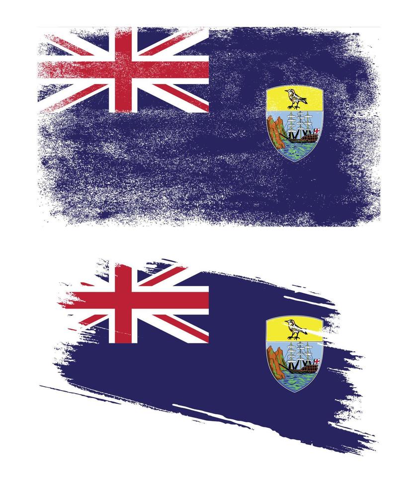 saint helena flag with grunge texture vector