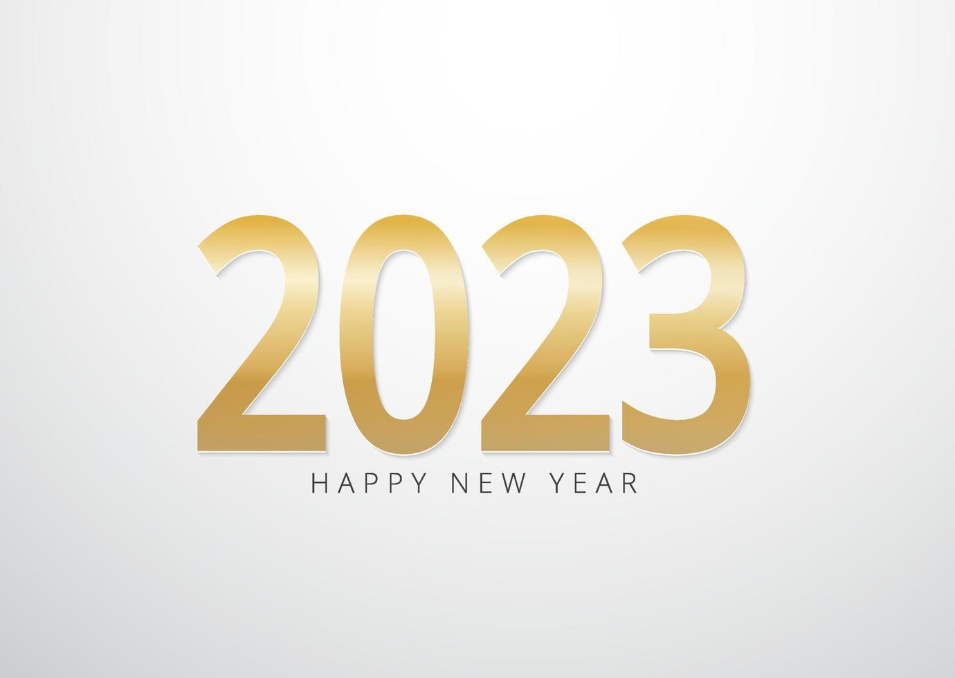 2023 Happy New 2023 Year. Holiday vector illustration of Golden numbers 2023