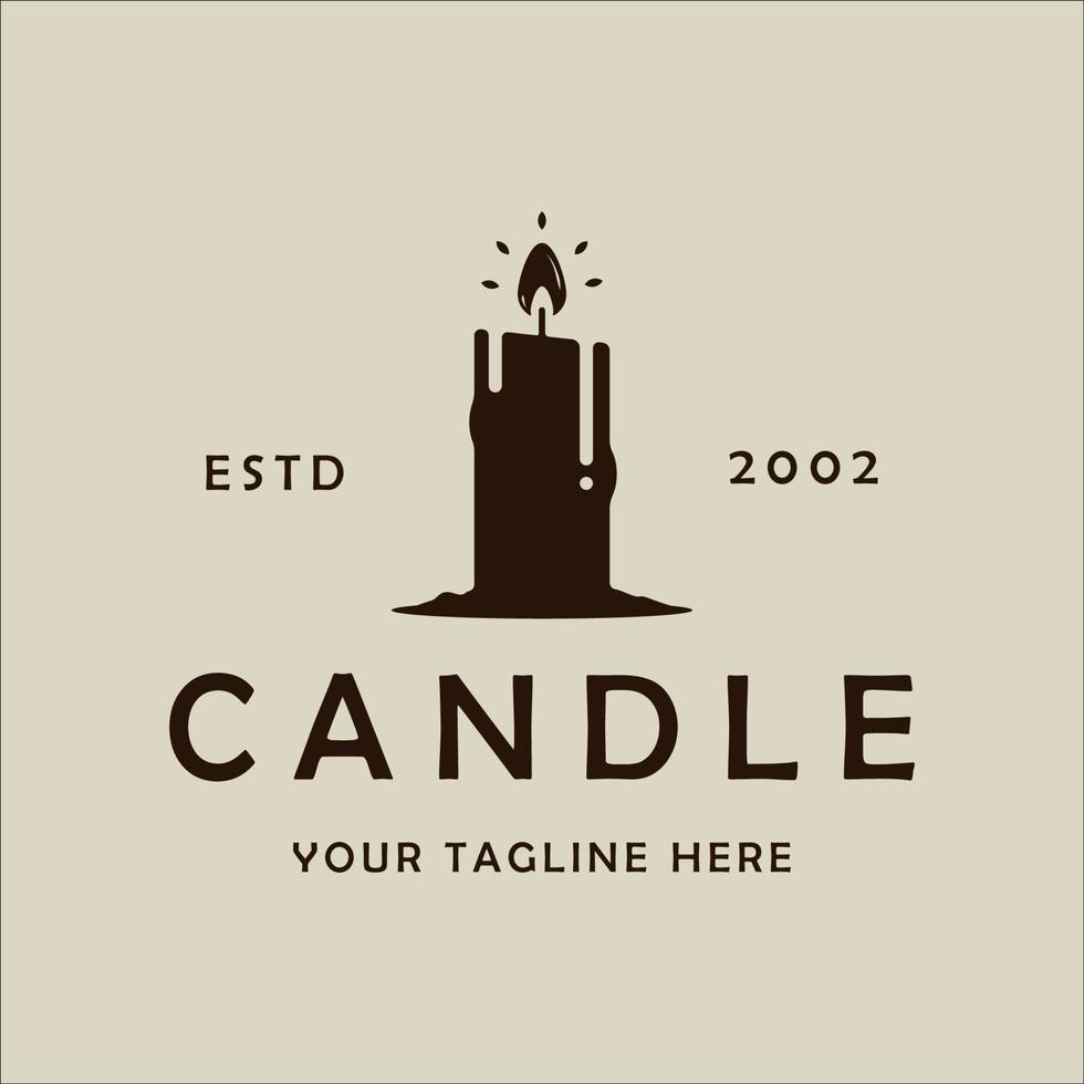 candle logo vintage vector illustration template icon graphic design. luxury retro wax light flame sign or symbol