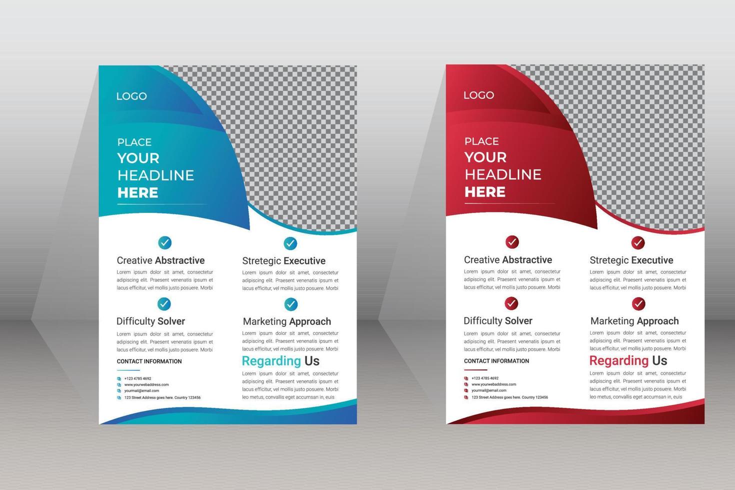 A4 Flyer Design Template And Company With Creative Business Agency Design vector