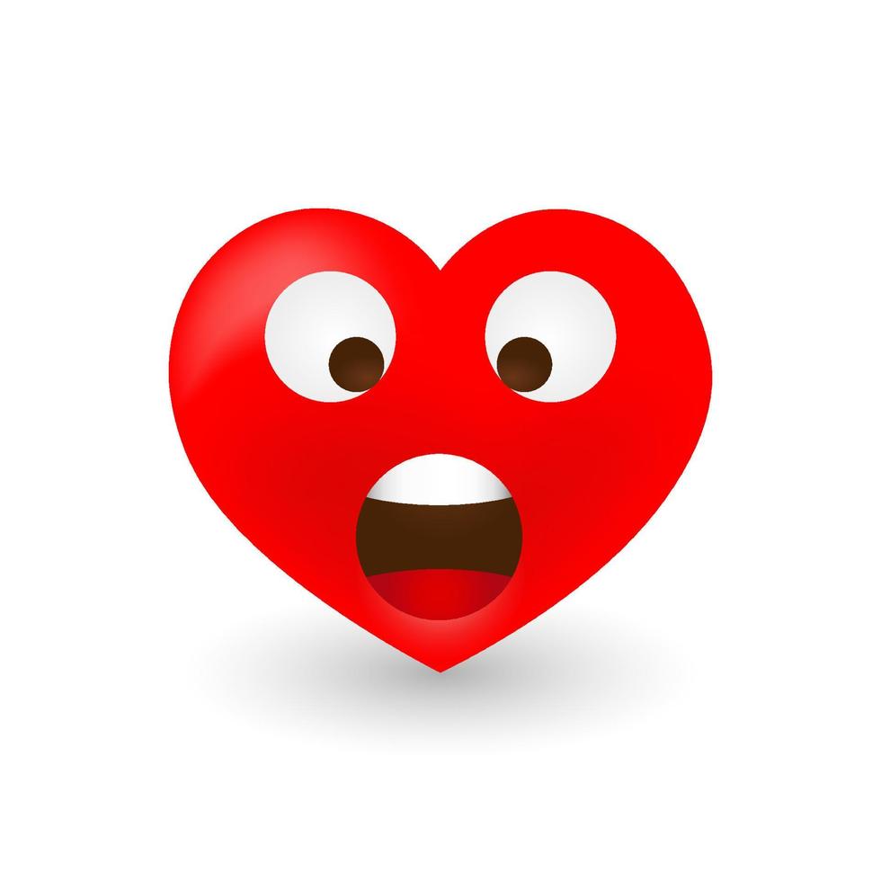 emoji de corazón sorprendido vector