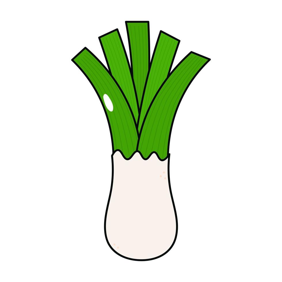 Cute funny leek vector