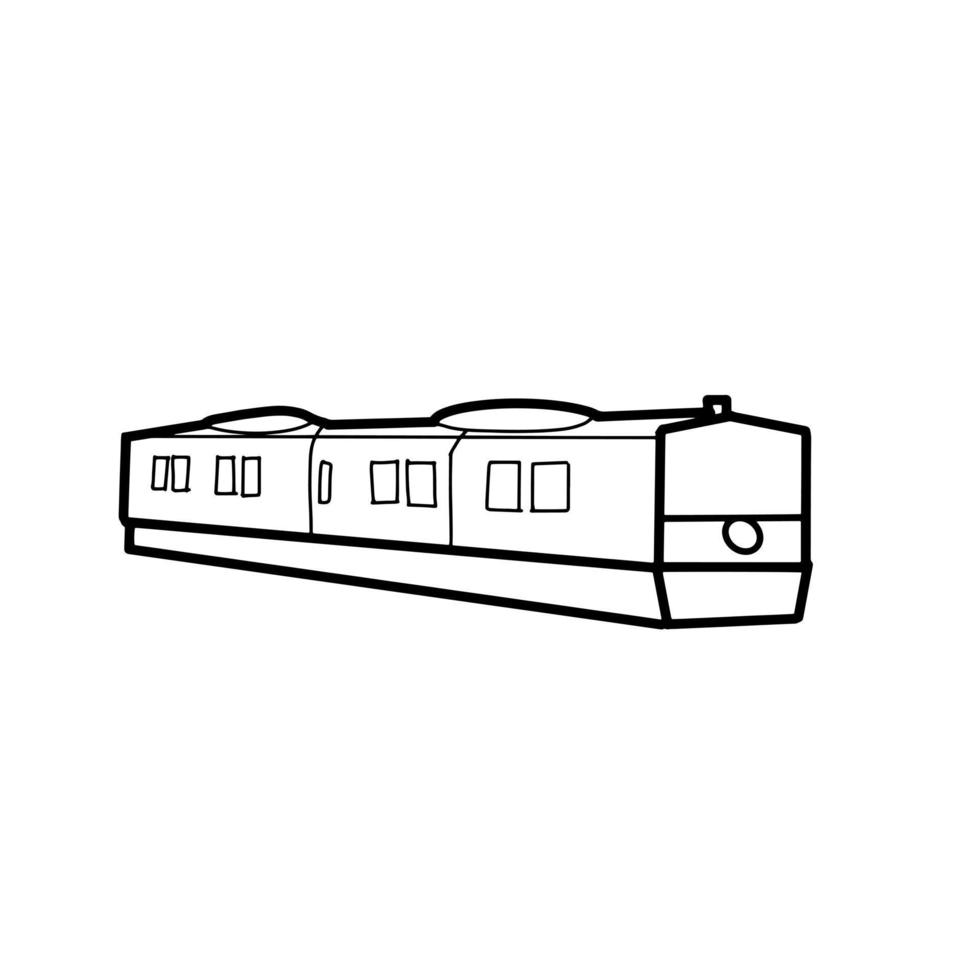 Train Vehicle Transportation Logistics Hand drawn organic line Doodle vector