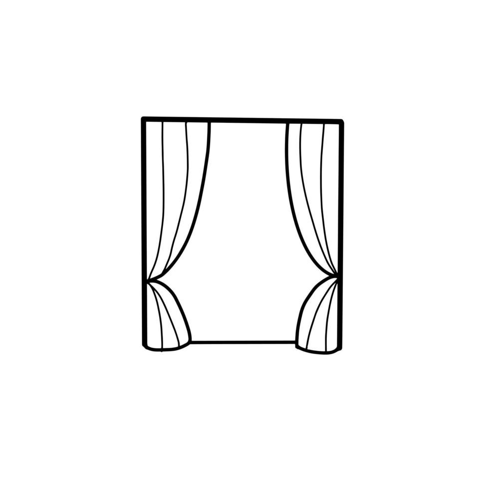 curtain Bedroom Hand drawn organic line Doodle vector