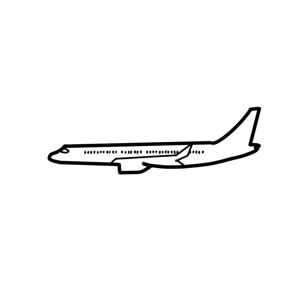 Airplane Vehicle Transportation Logistics Hand drawn organic line Doodle vector