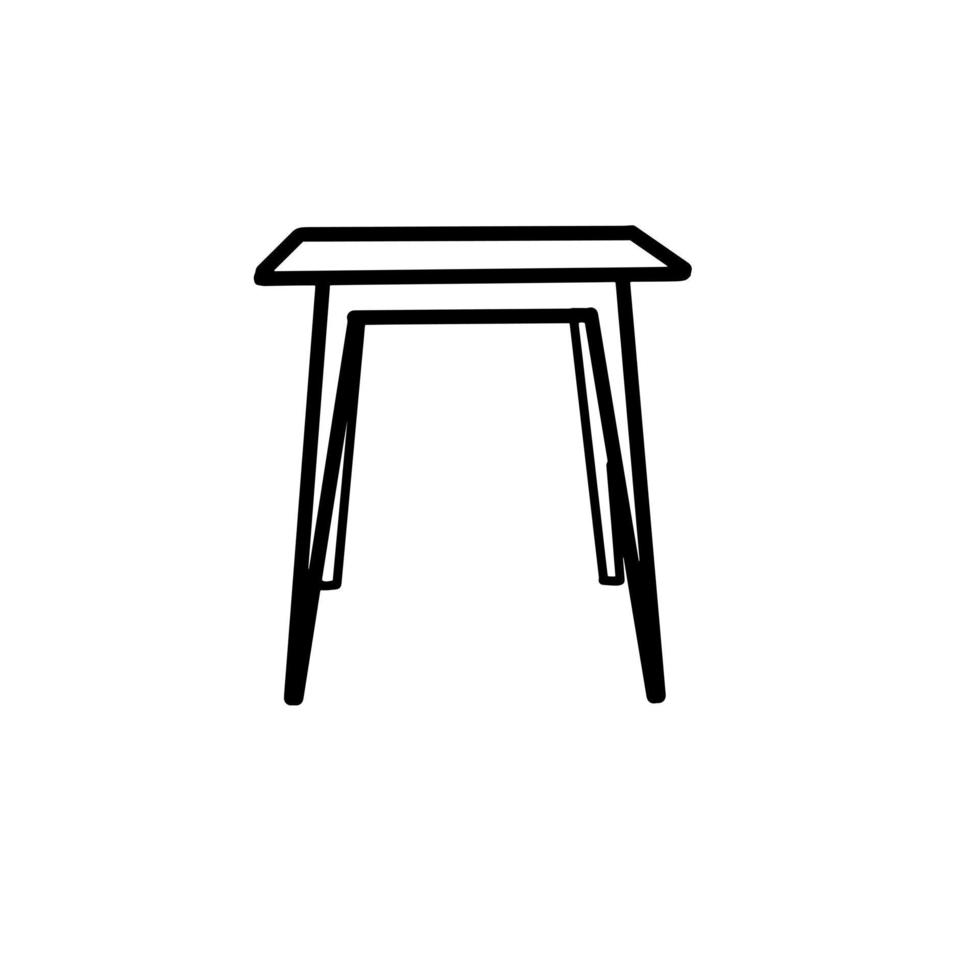 Table Furniture Home Living Hand drawn organic line Doodle vector