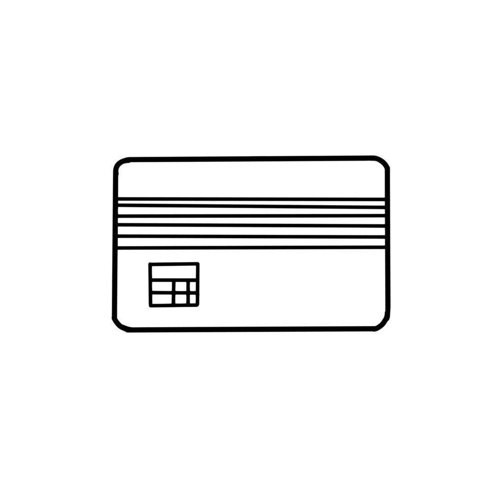 Credit Card Bank Financial Money Hand drawn organic line Doodle vector