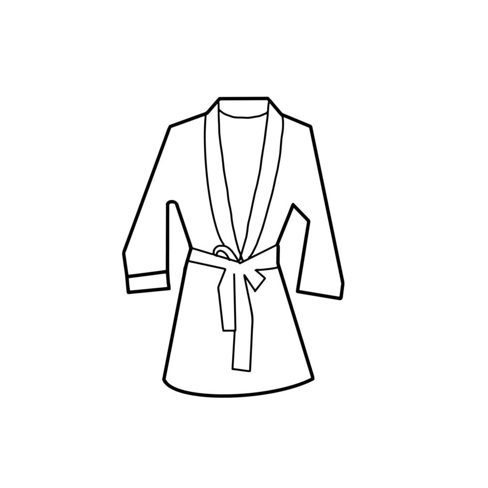 Bathrobe Spa Relax for Bath Hand drawn organic line Doodle vector