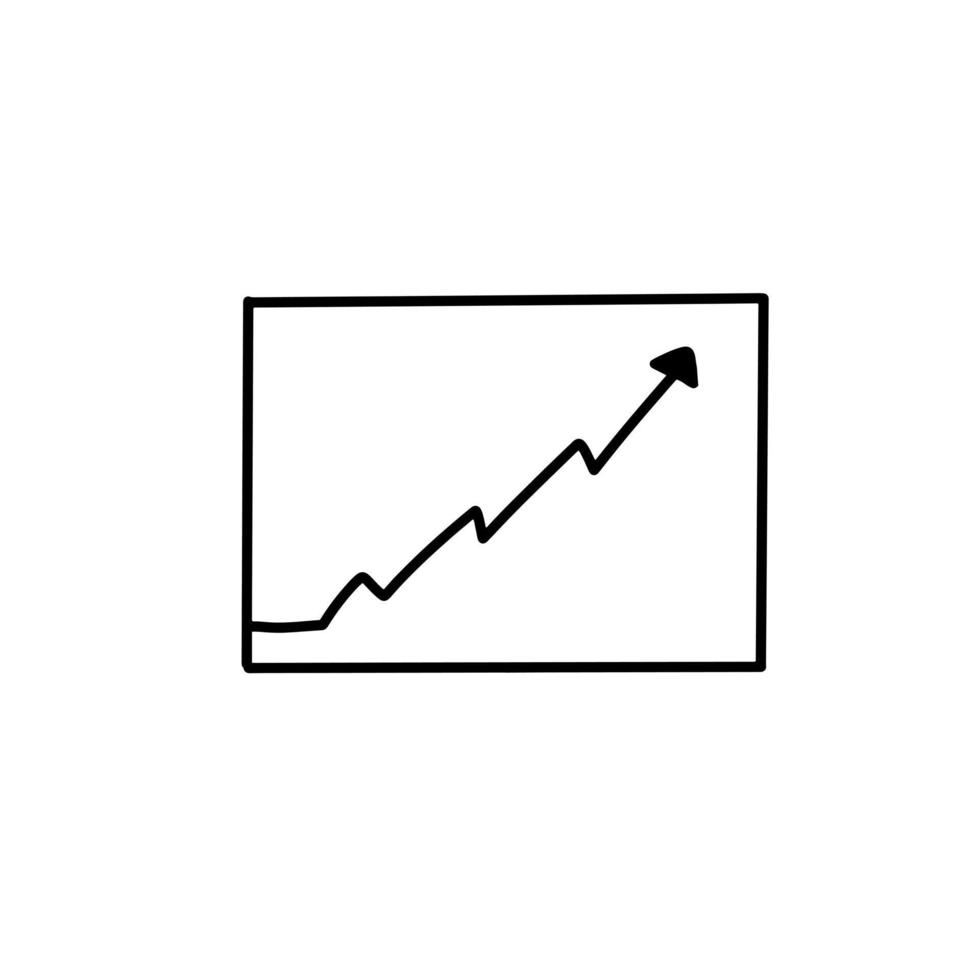 Stock Investment Money Bank Financial Hand drawn organic line Doodle vector