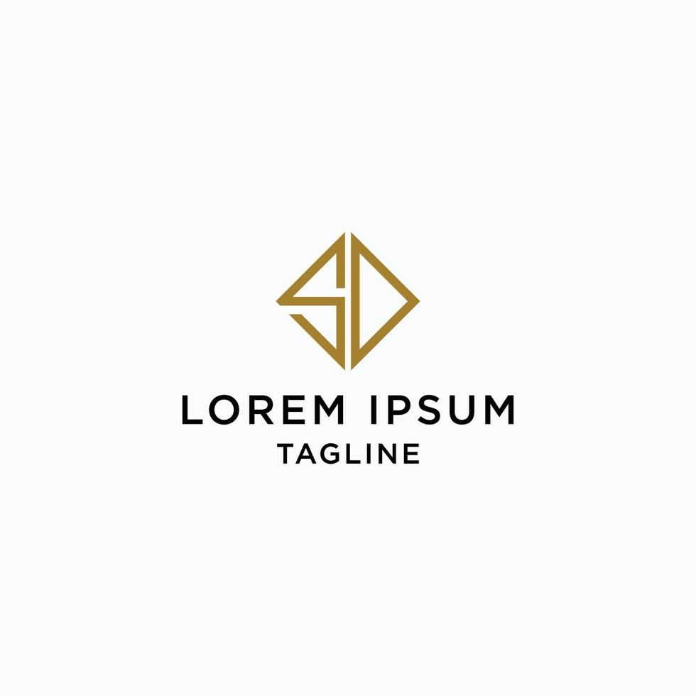 Letter SD initial Logo Icon Design Template. Gold, luxury, elegant flat vector