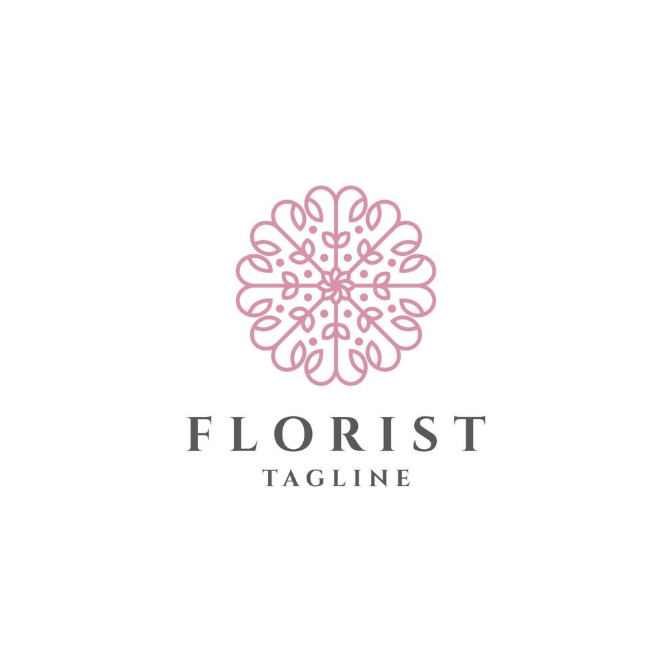 inspiración para el diseño del logo de la floristería. belleza y concepto decorativo. cosmético, spa, salón de belleza de lujo - vector