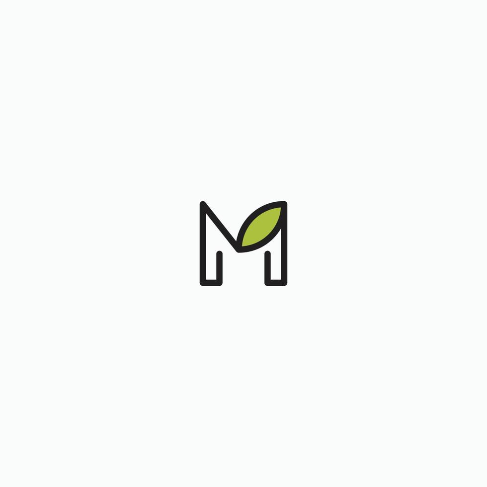 Letter M Leaf Logo Icon Design Template. Beauty, Healthy flat vector