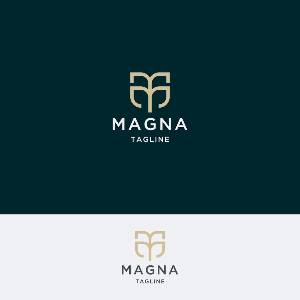 plantilla de diseño de icono de logotipo de letra m. oro, elegante, lujo, moderno, premium vector