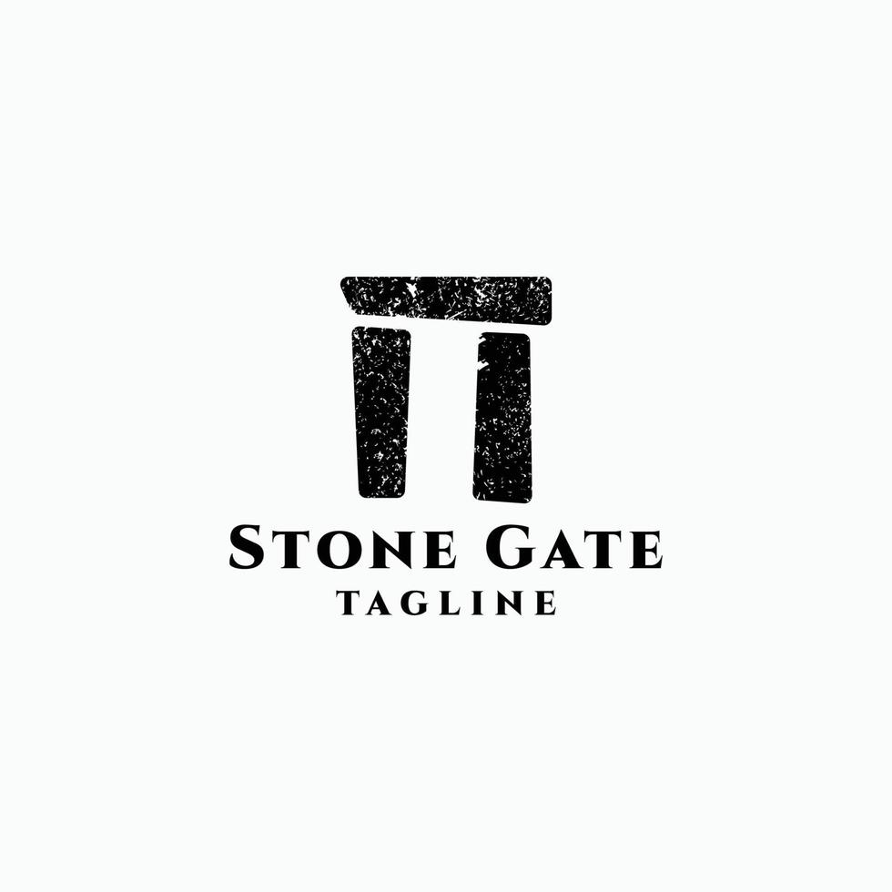 vector plano de plantilla de diseño de logotipo de puerta de piedra