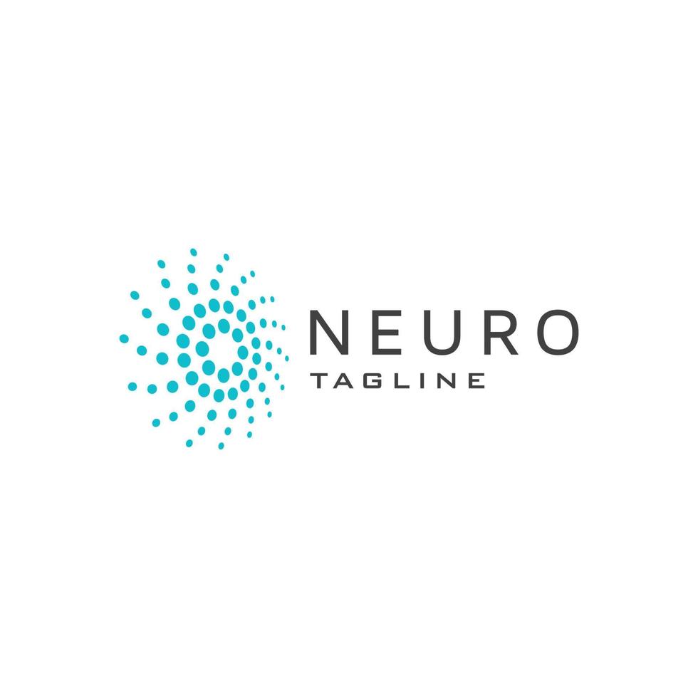 Neuro or neuron logo icon design template flat vector