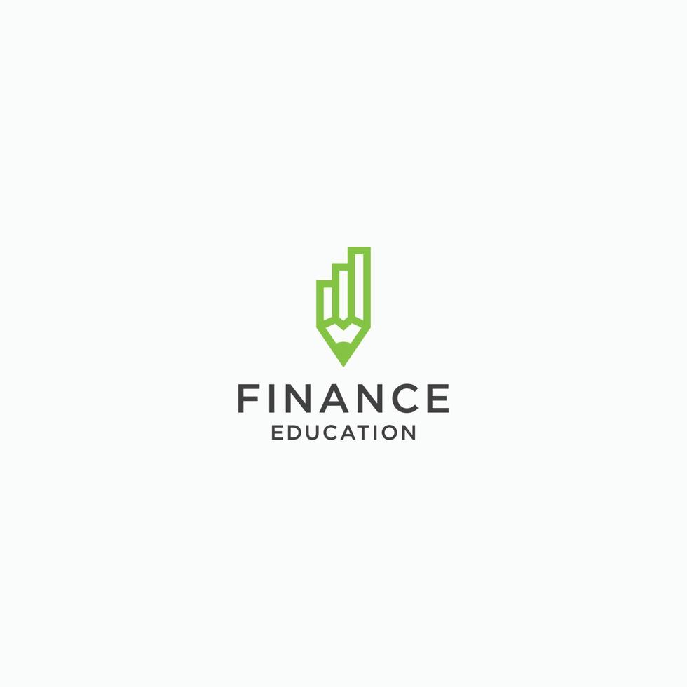 pencil with Finance bar Logo Icon Design Template flat Vector