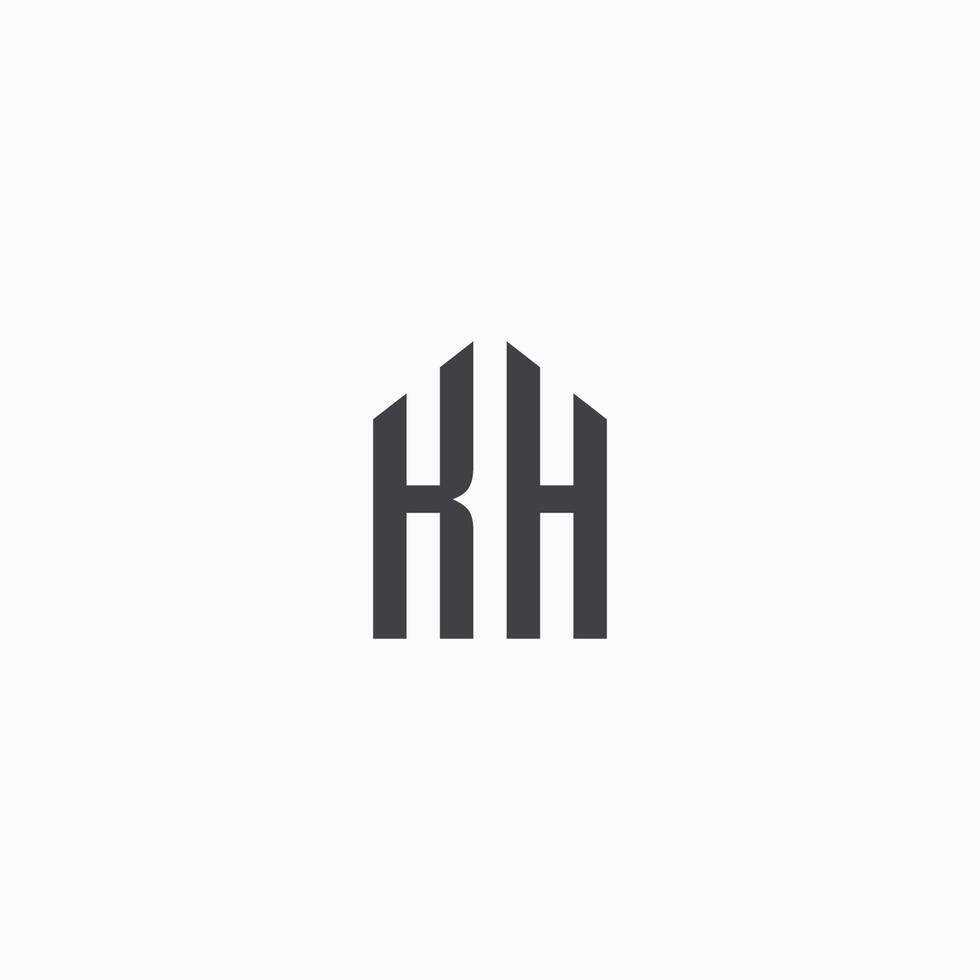 Letter KH initial logo design template vector