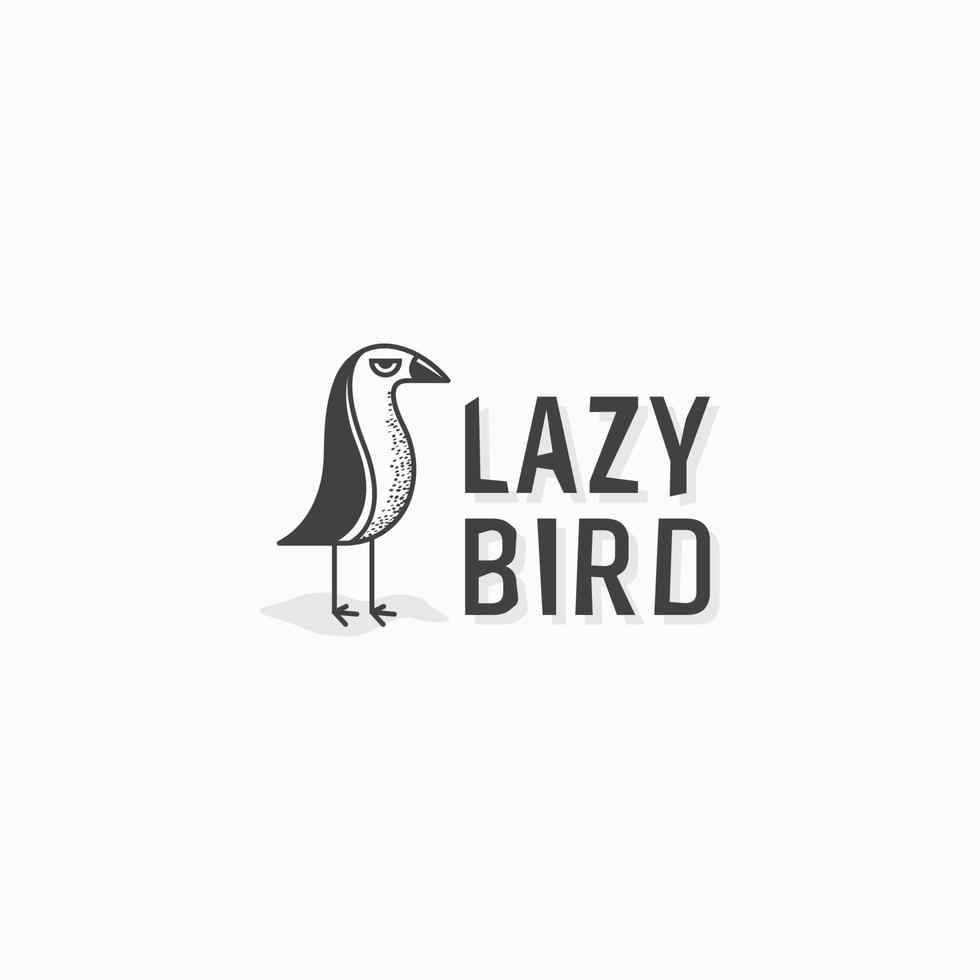 Lazy bird logo icon design template premium flat vector