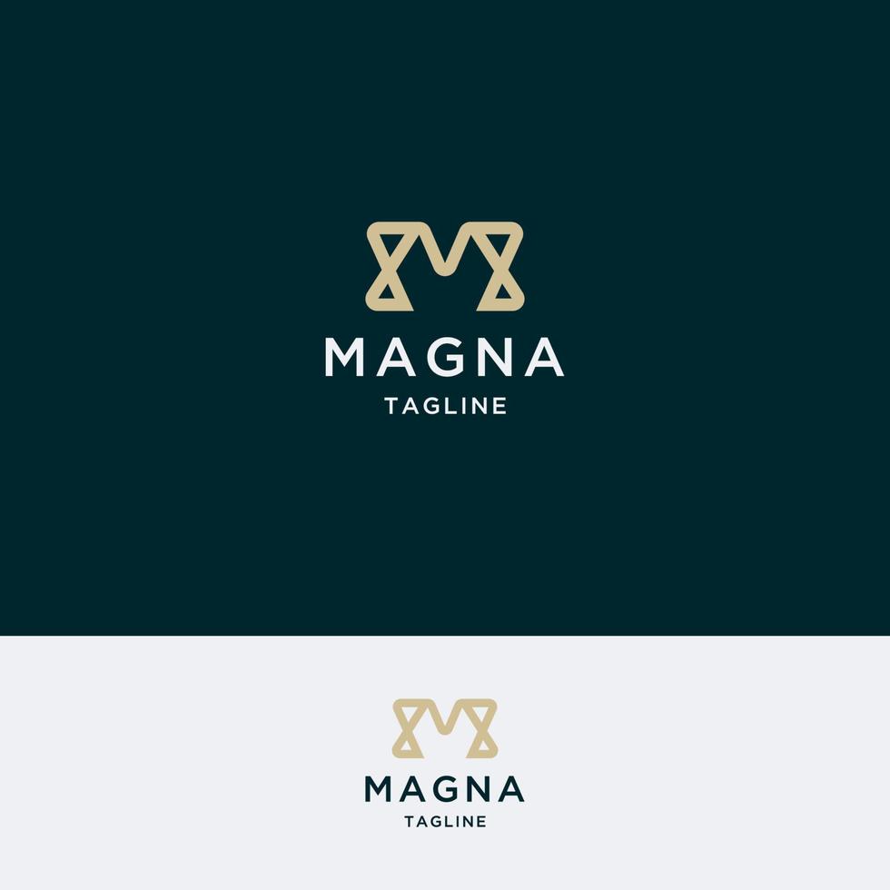 plantilla de diseño de icono de logotipo de letra m. oro, elegante, lujo, moderno, premium vector