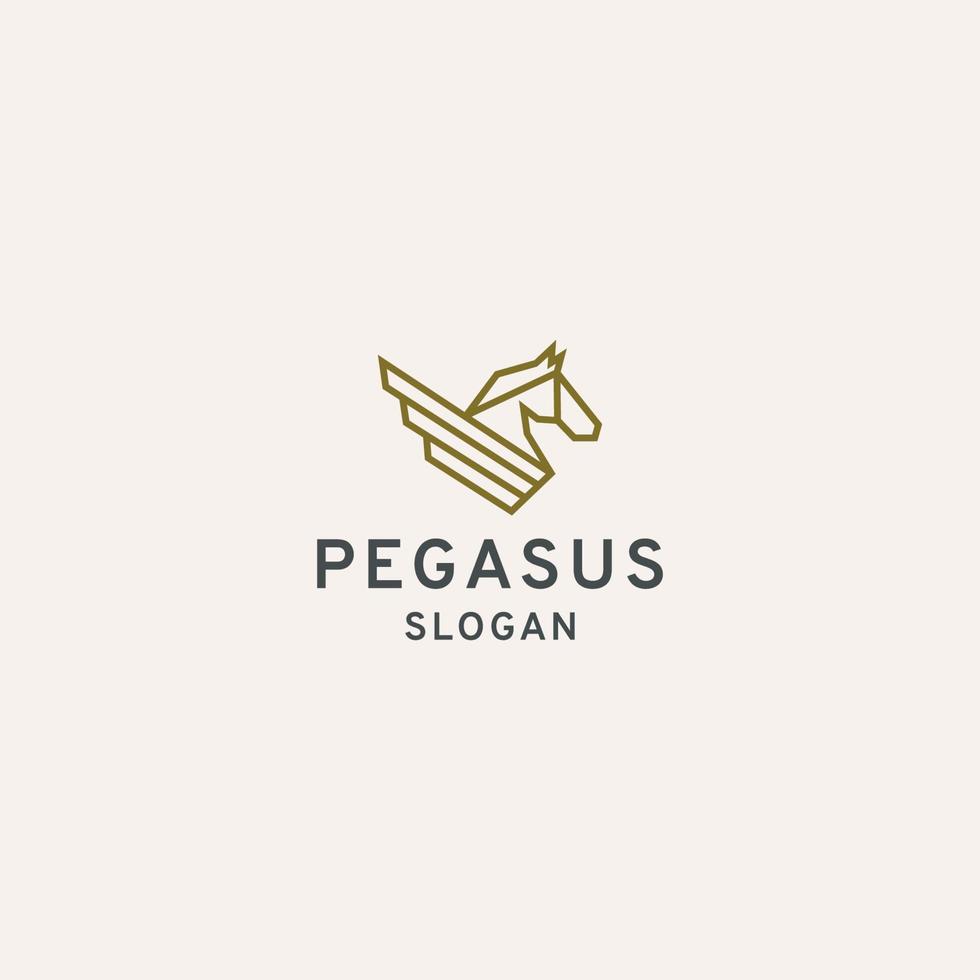 plantilla de diseño de icono de logotipo de ala de caballo de pegaso. elegante, de lujo, oro premium vector