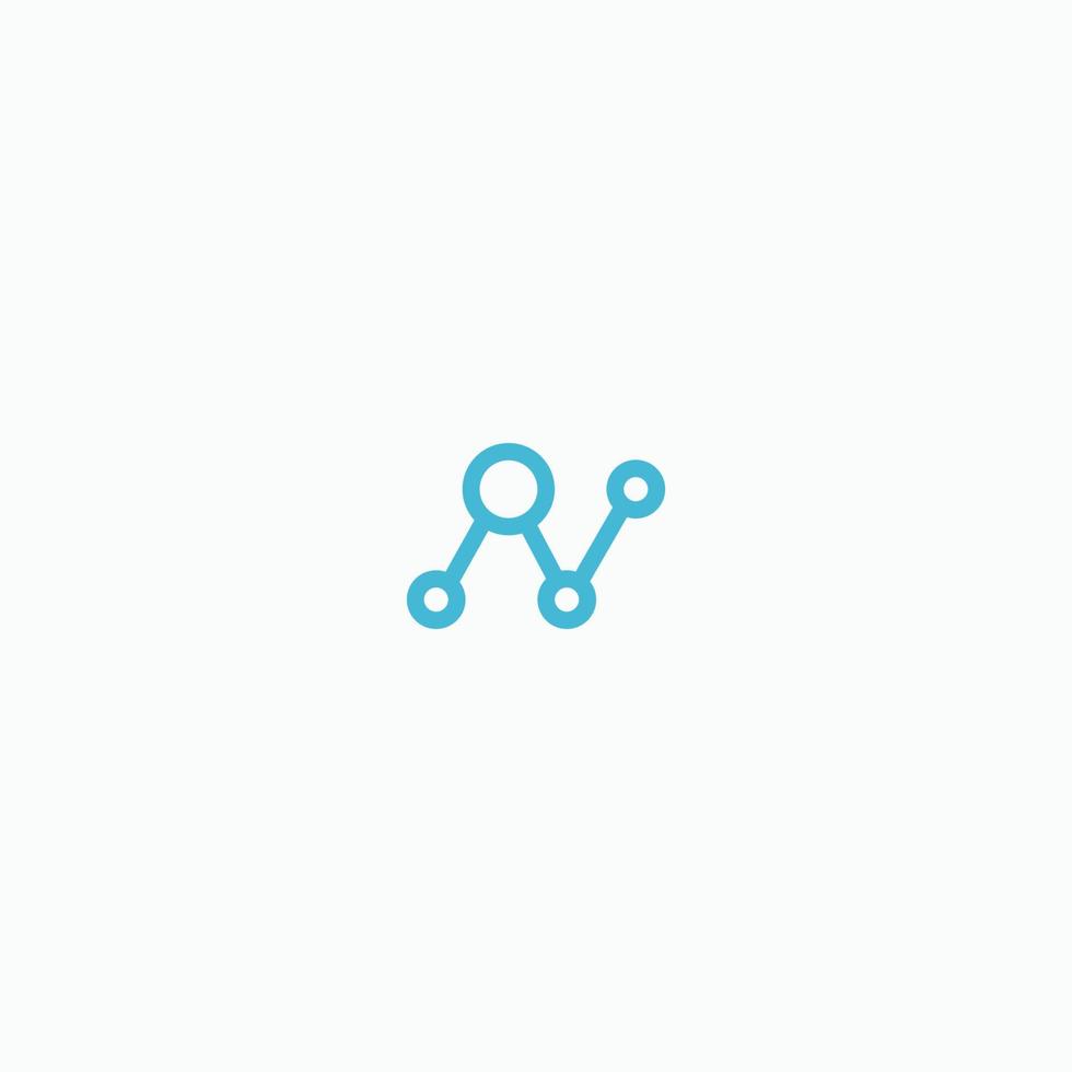 vector plano de plantilla de diseño de icono de logotipo de neurona letra n