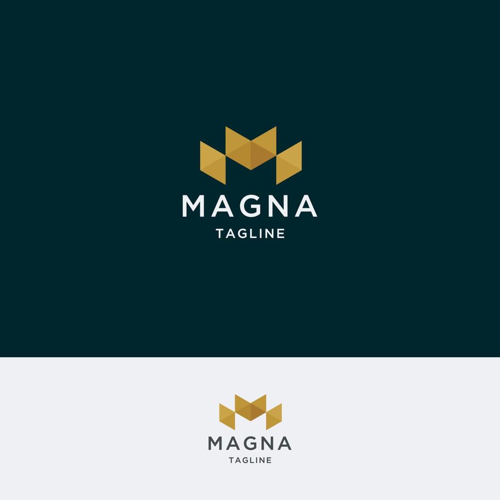 vector de plantilla de diseño de icono de logotipo abstracto letra m triangular