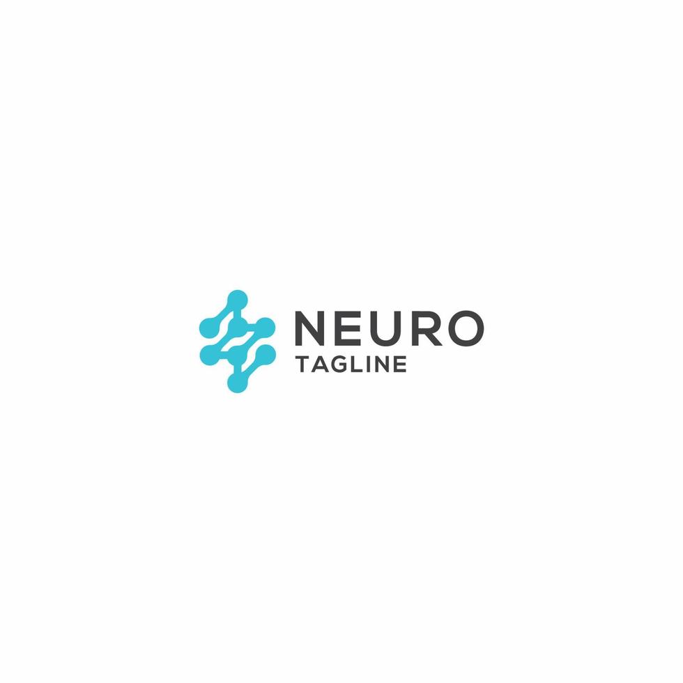Neuro or neuron Logo Design Template flat Vector