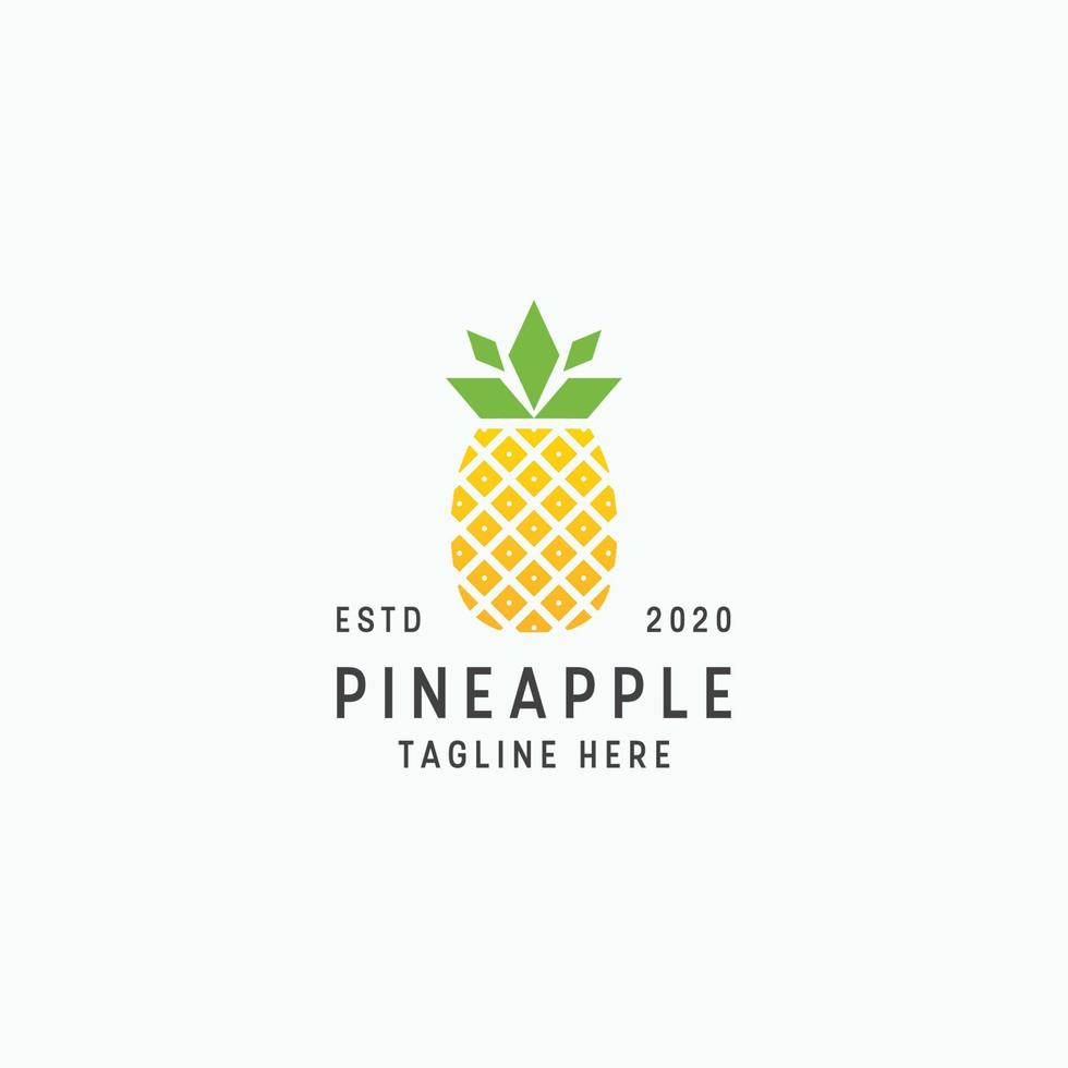 Ilustración de vector de plantilla de diseño de logotipo de fruta de piña