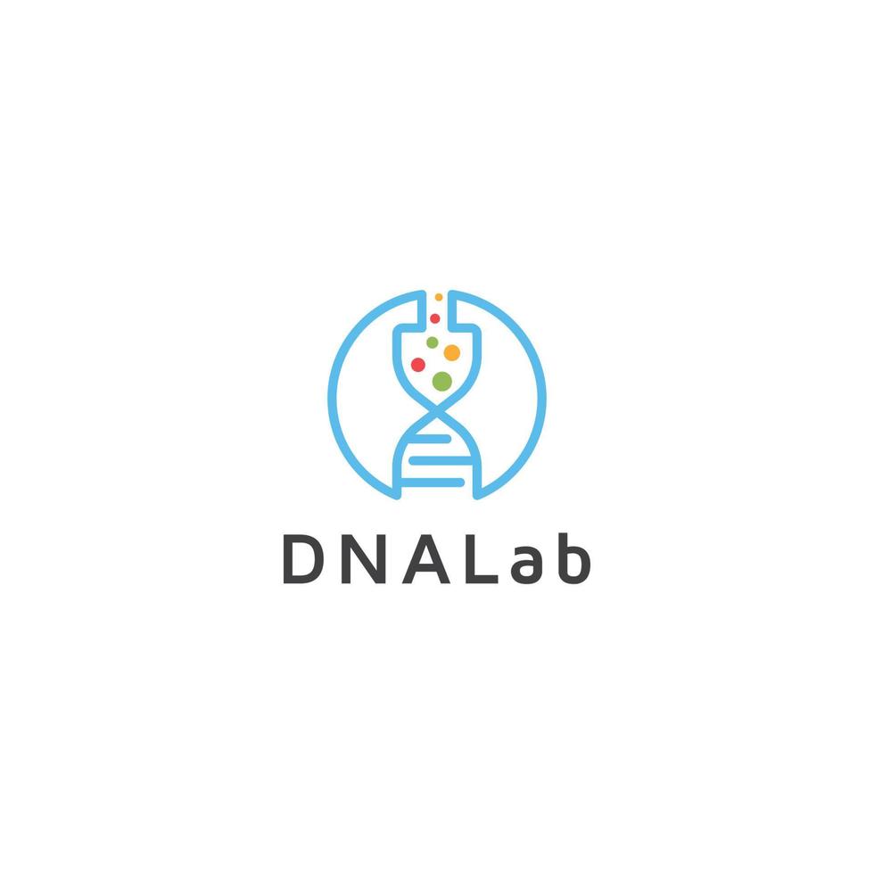 DNA Lab Logo Design Template - Vector