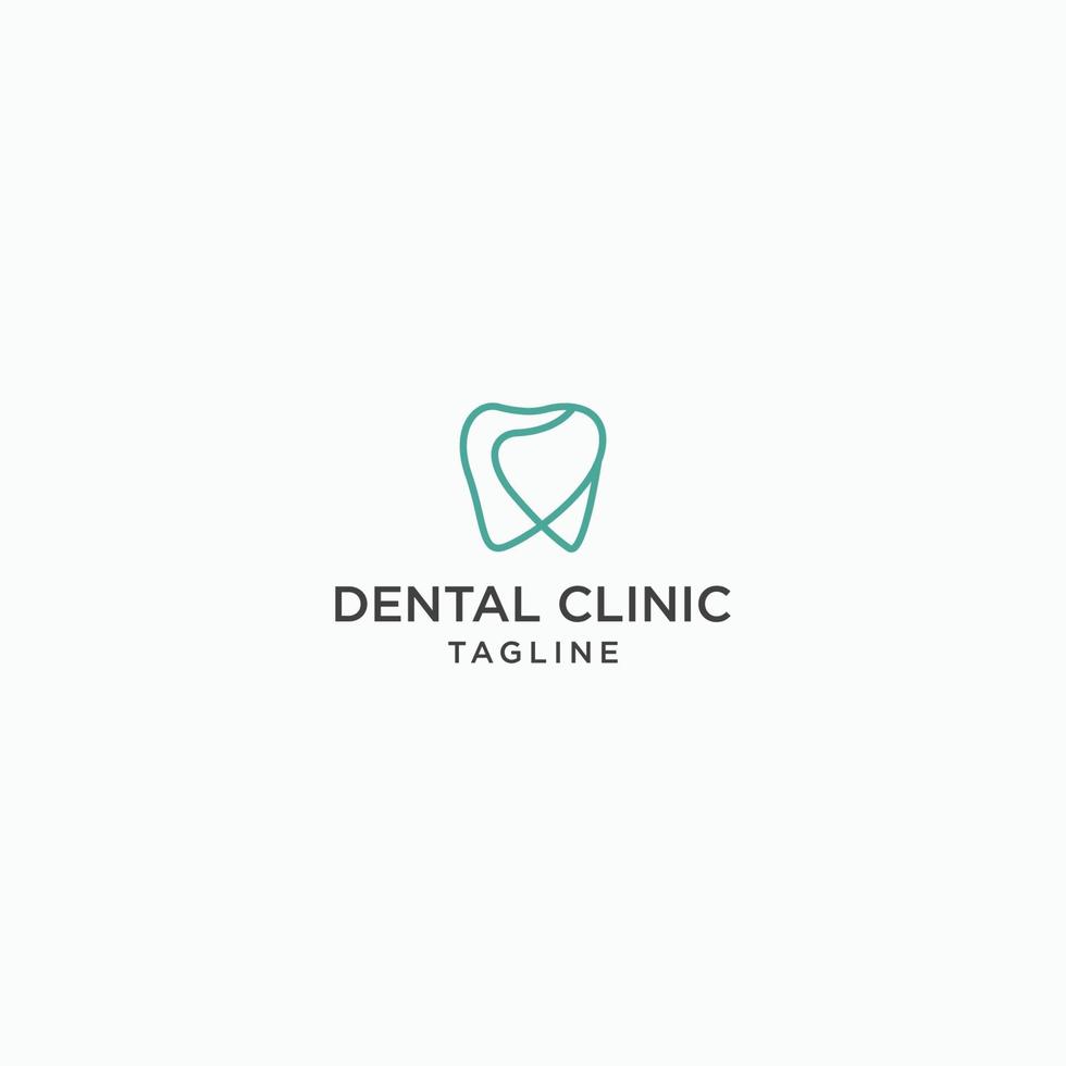 plantilla de diseño de icono de logotipo dental dental. vector plano simple, moderno y minimalista