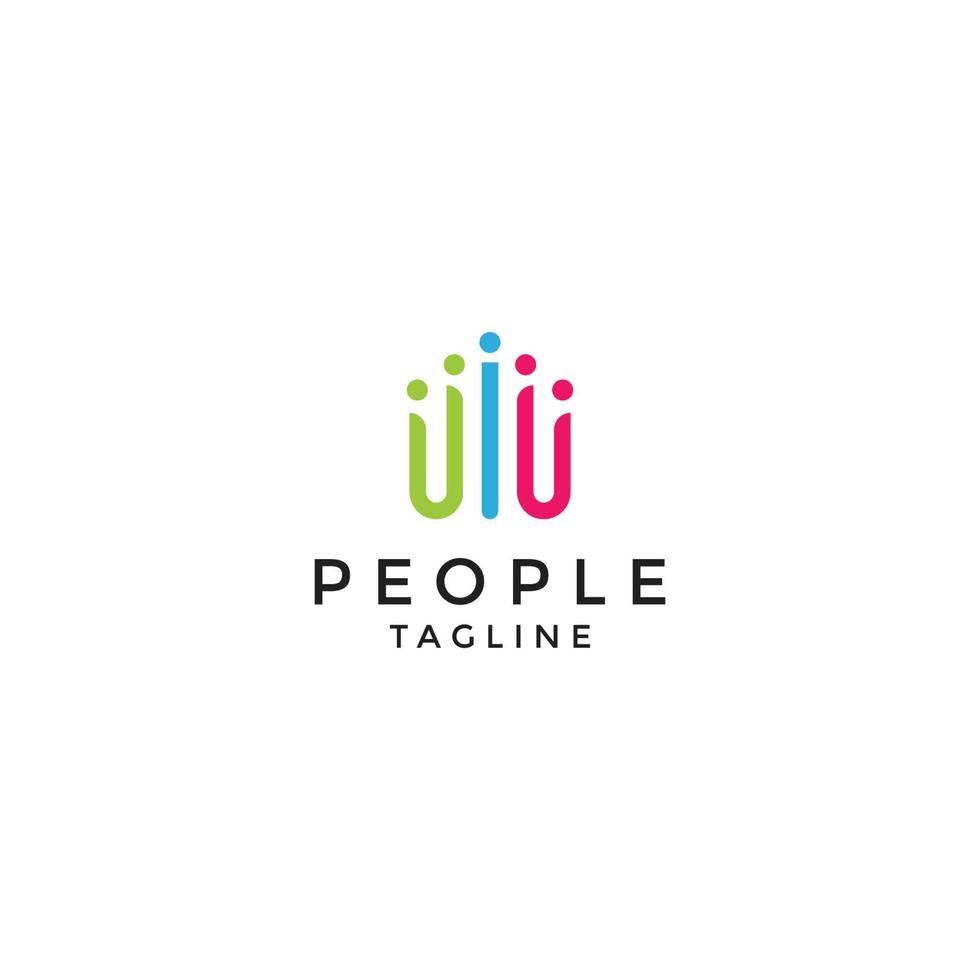 Team work community people logo icon design template vector