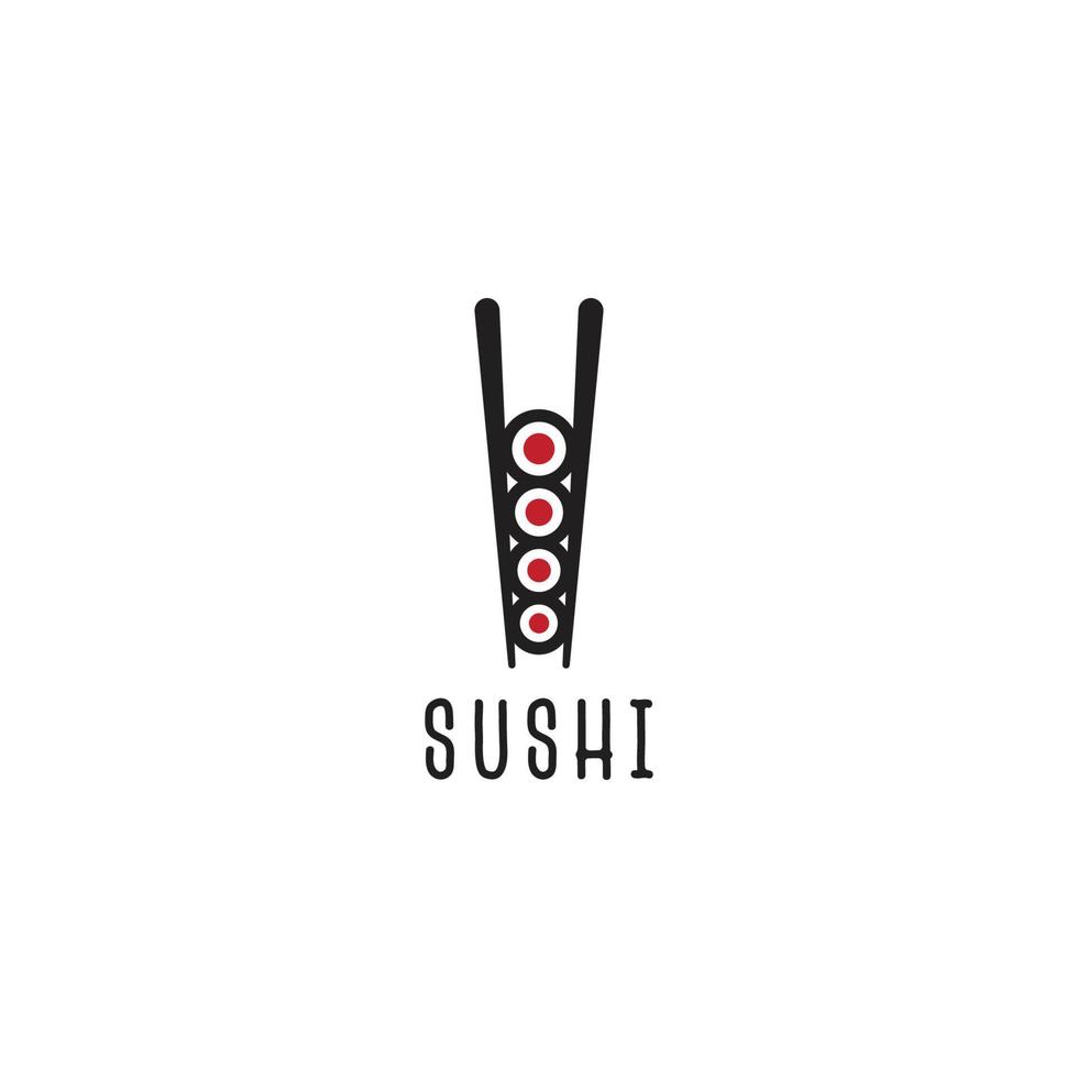 vector plano de plantilla de diseño de icono de logotipo de sushi