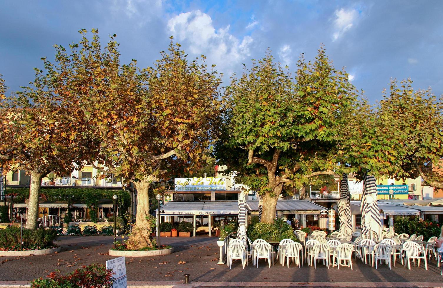 Riva Del Garda, Italy, 2006. Restaurant on the Shore of Lake Garda photo