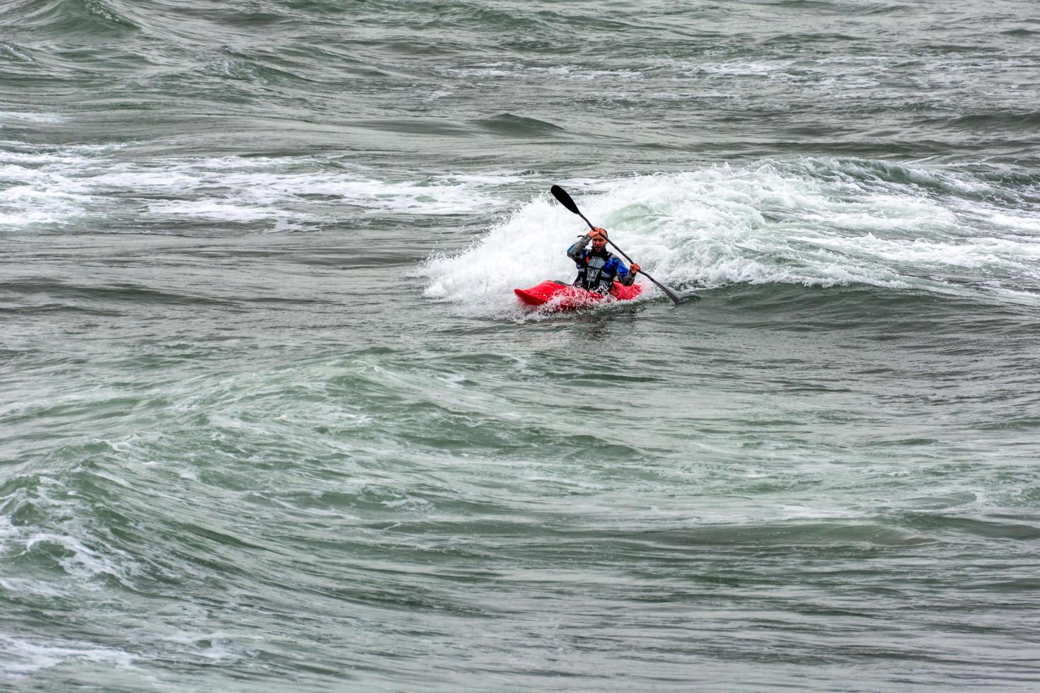 Bude, Cornwall, UK, 2013. Kayaking in the sea photo