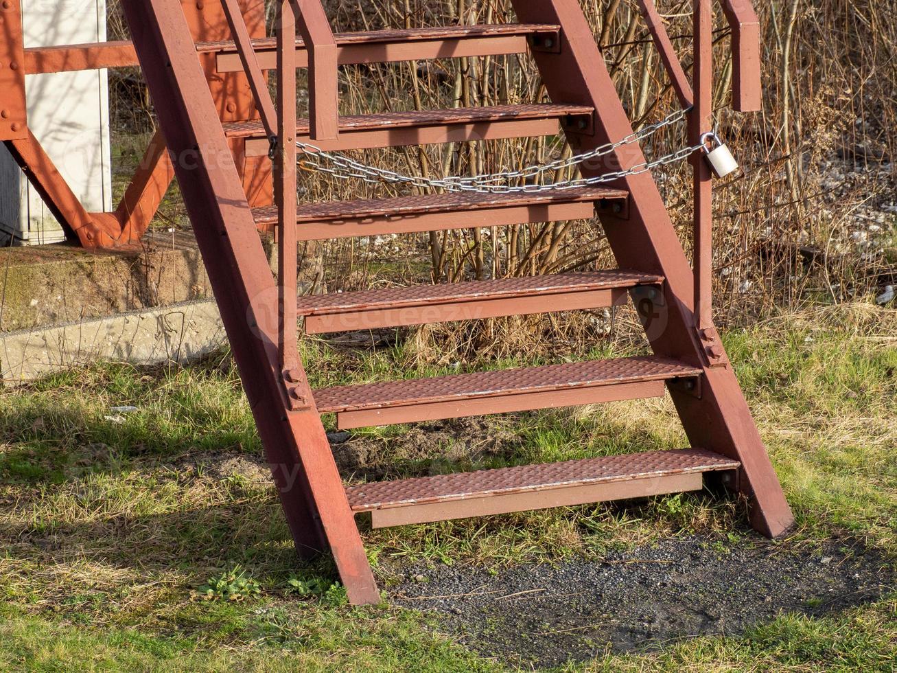 Part of an old industrial building,stairs photo