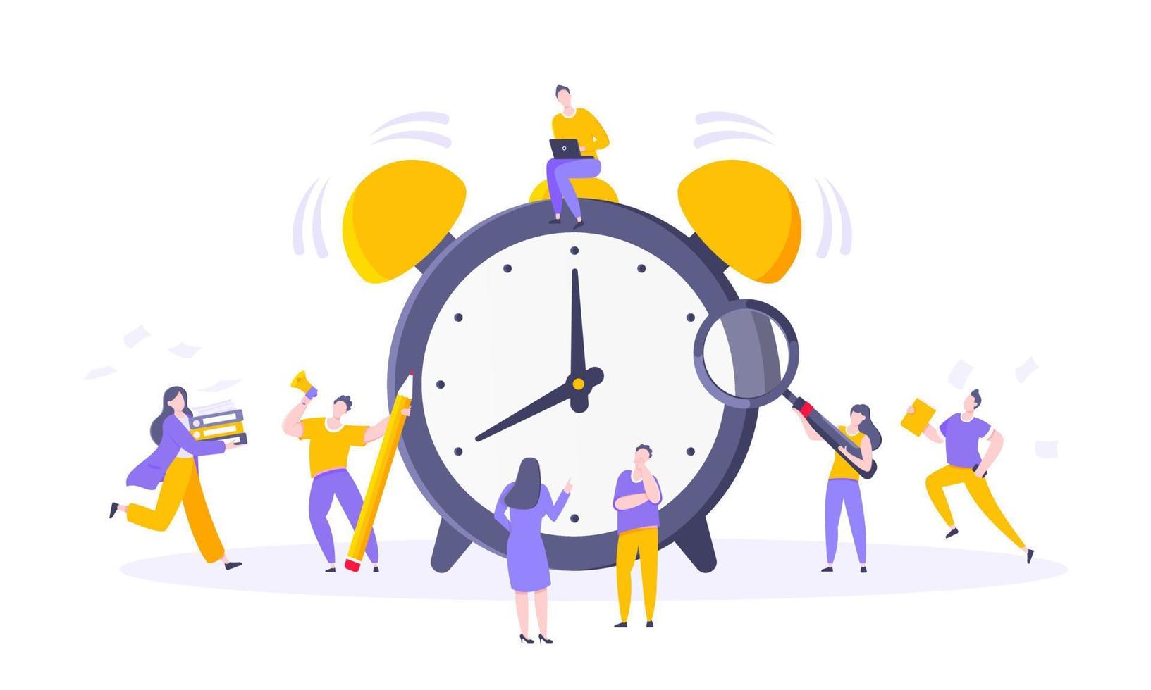 Good working time or effective time management business concept. vector