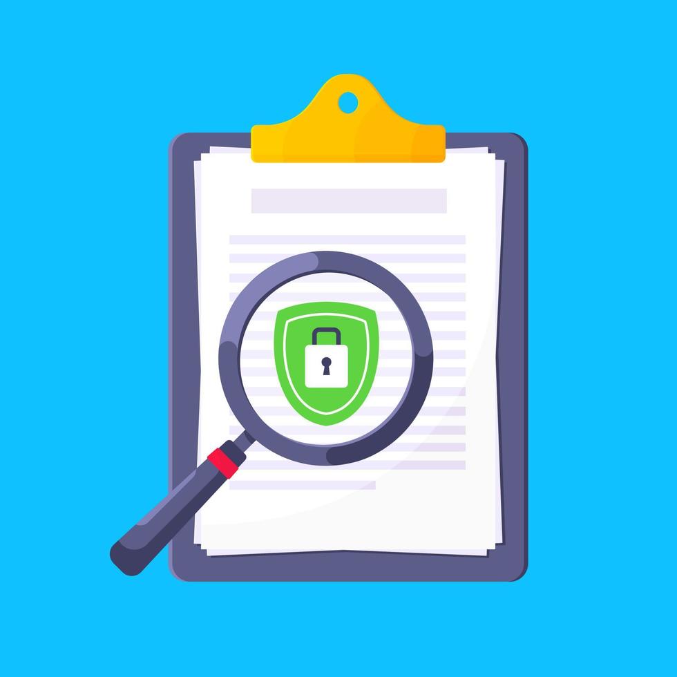 Privacy policy, safety lock and data protection metaphor. vector