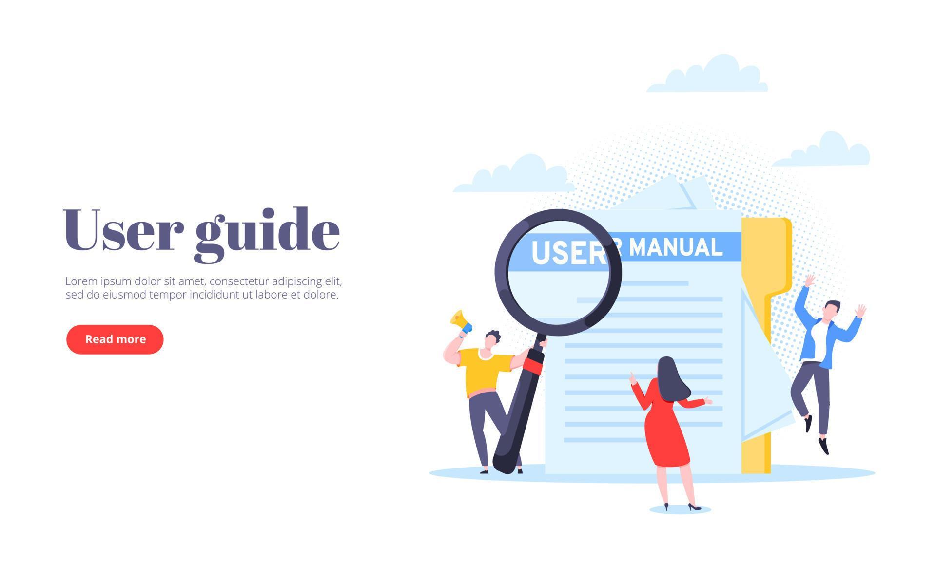 User manual guide book flat style design vector illustration. 7423295 ...