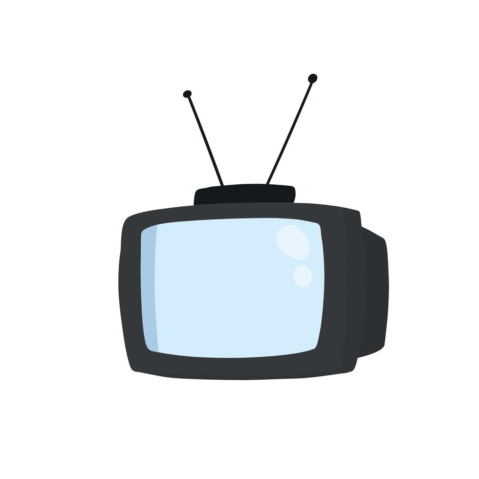 tv retro con antena. pantalla de televisión. vector