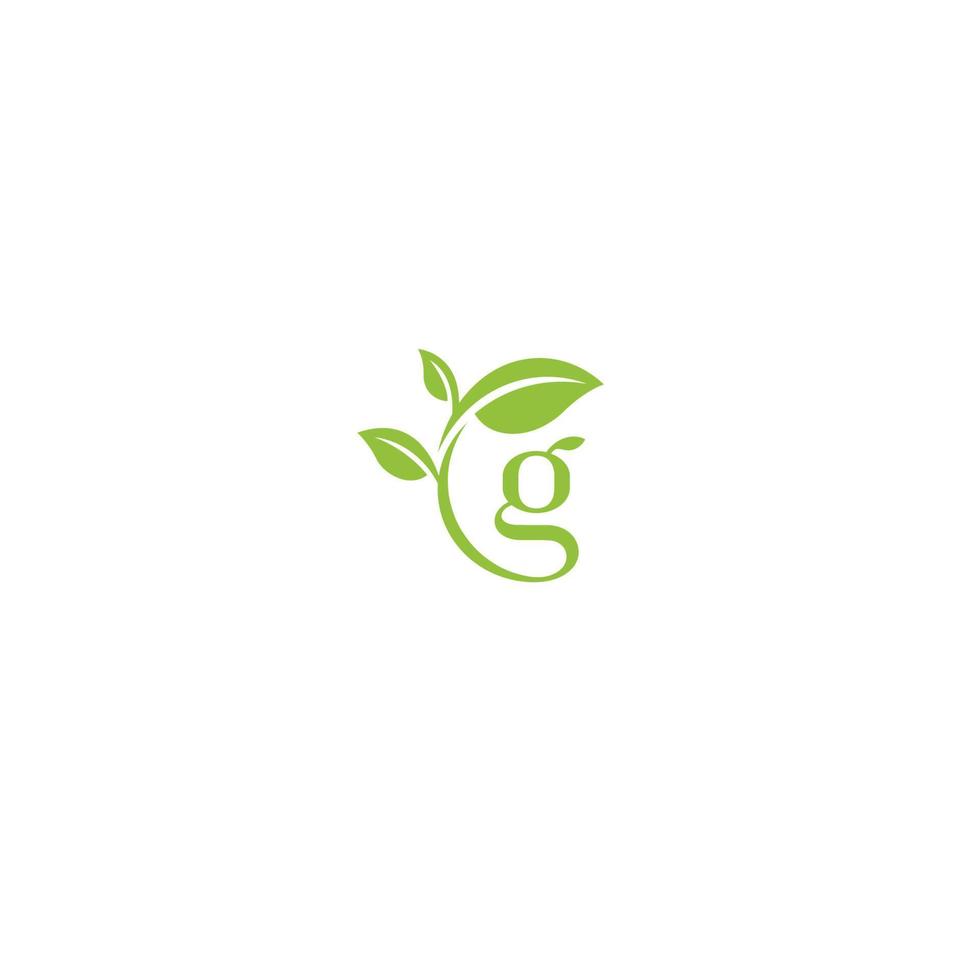 Letter G leaf logo icon design template vector