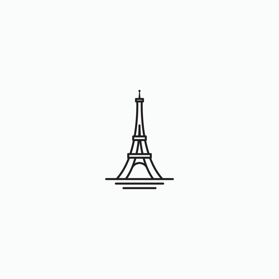 plantilla de diseño de icono de logotipo de torre eiffel. simple, minimalista y moderno - vector