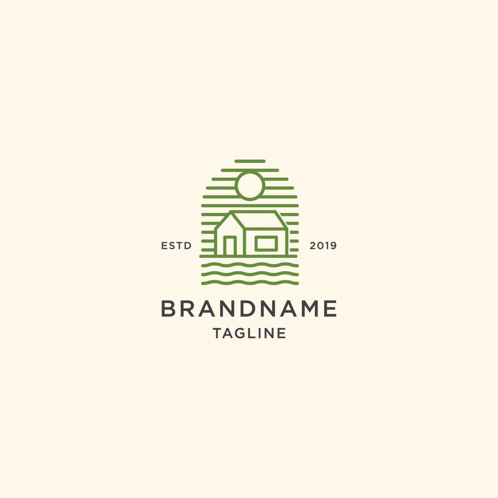 plantilla de diseño de logotipo de casa. retro, vintage, ilustración de vector de placa