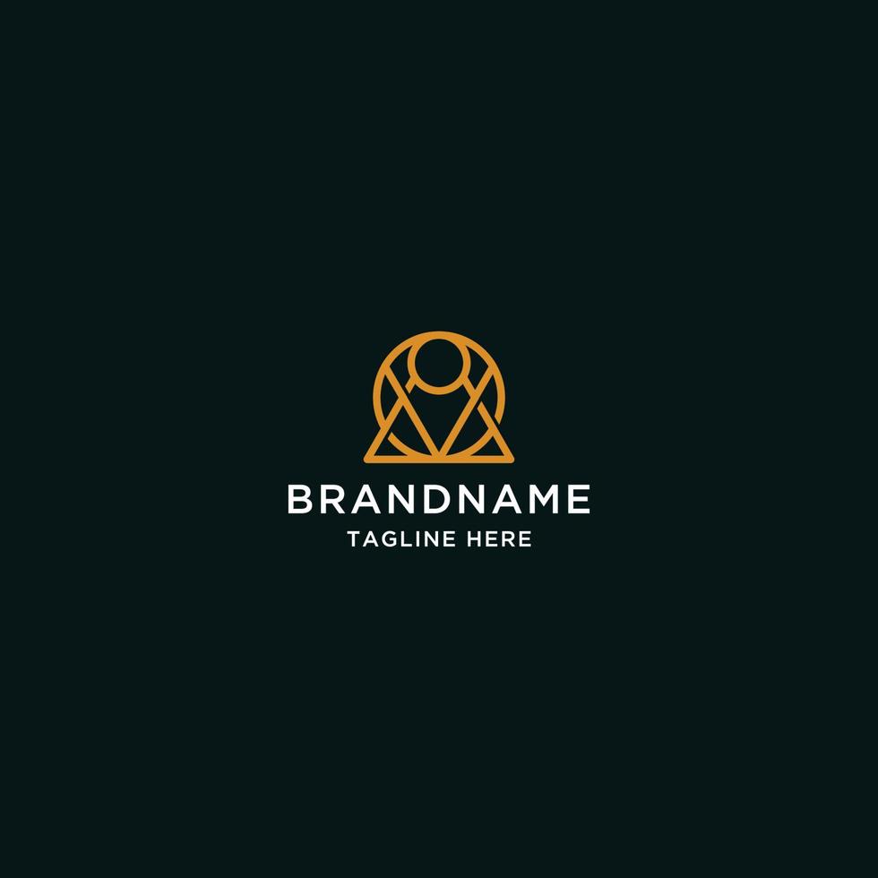 Abstract sacred triangle logo icon design, elegant, luxury, gold, modern template vector