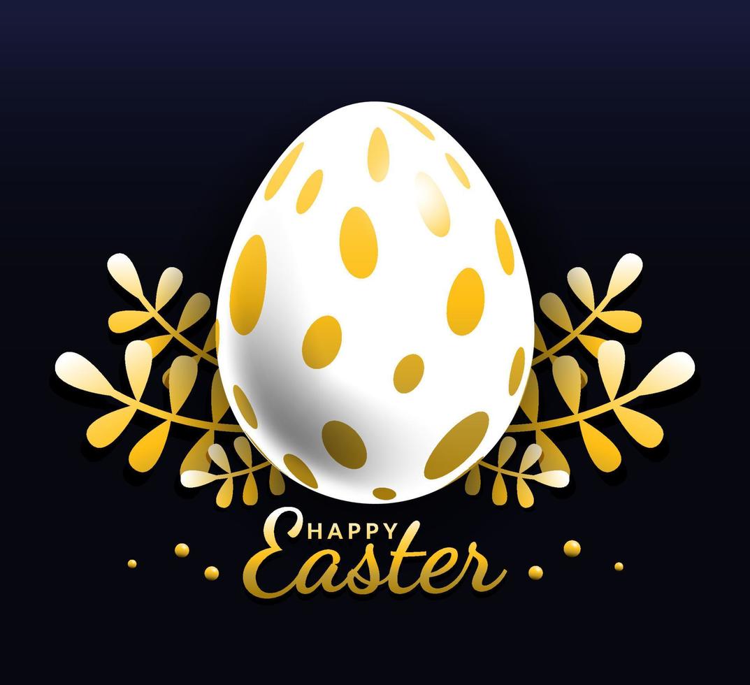 Golden easter egg with Beautiful exotic pattern, vector, Illustration. vector