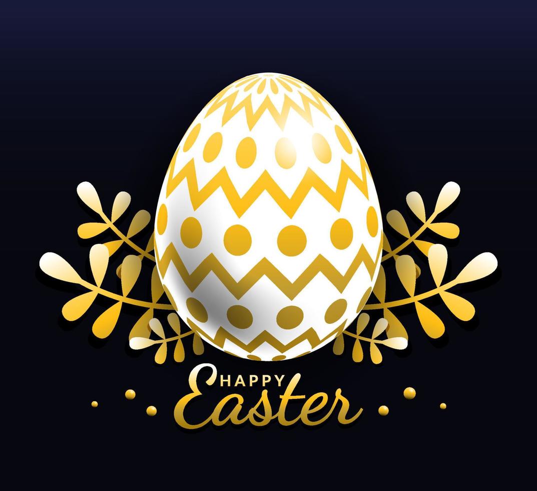 Golden easter egg with Beautiful exotic pattern, vector, Illustration. vector