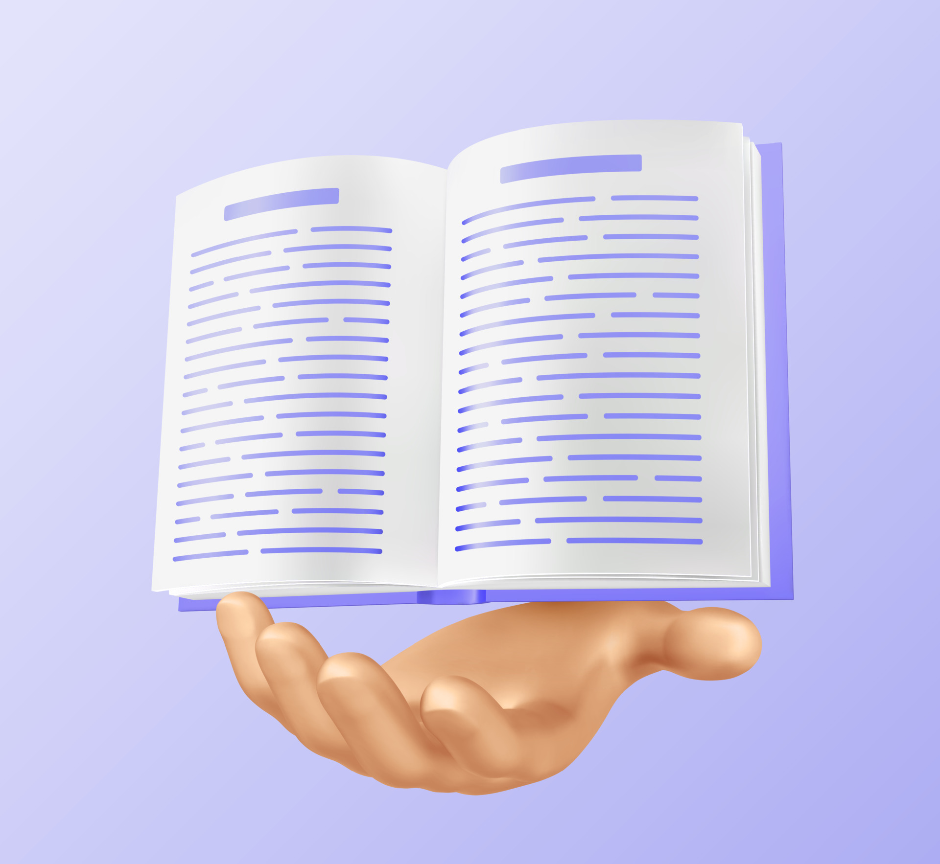 Icon of an open book. Hands holding an open book - vector image