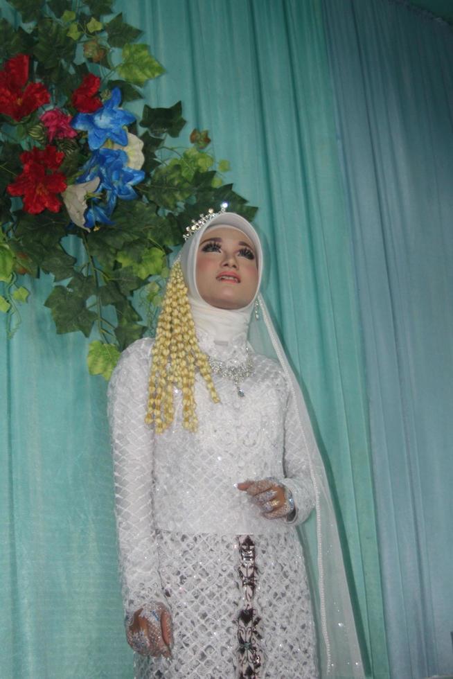 Beautiful Indonesian Muslim bride. photo